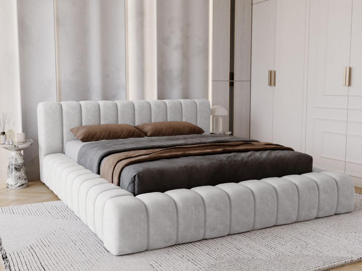 POLSTERBETT Italia 160x200 Hellgrau - Hellgrau, Textil (160/200cm) - Graingold