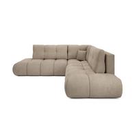 ECKSOFA DUCA II R-S Grau Chenille mit Schlaffunktion - Sandfarben, Holz (266.5/266.5cm) - MASSENO