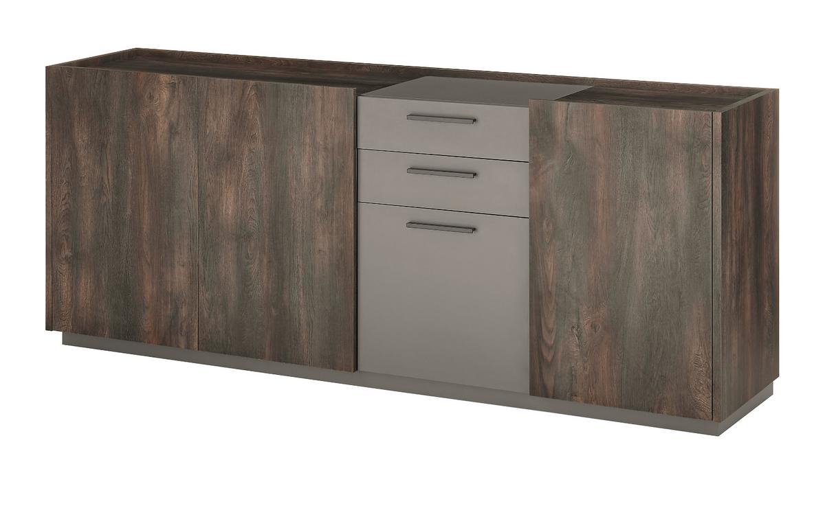 COUCHTISCH Thermo Eiche, grau, Beistelltisch mit Stauraum 75 x 75 cm - Eichefarben/Grau, Holzwerkstoff (75/75/33cm) - Furn.Design