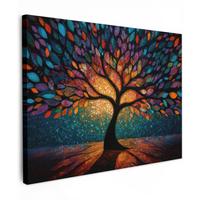 LEINWANDBILD Mosaik - Bunt - Baum - Äste Wandbild 40x30 cm - Multicolor, Textil (40/30cm) - MuchoWow