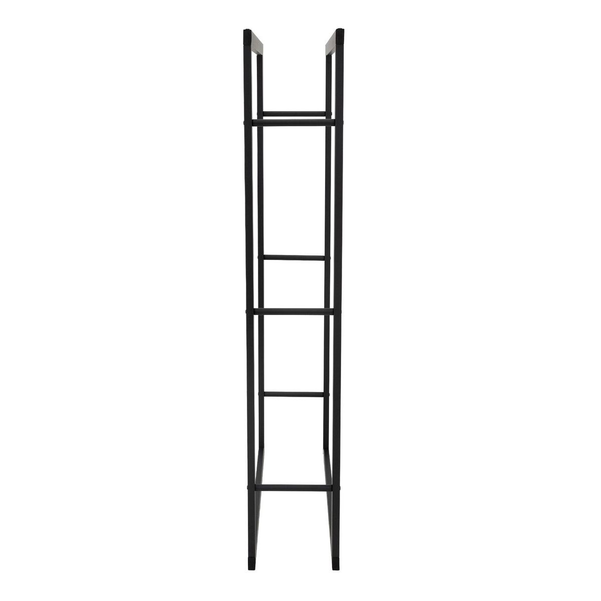 KAMINHOLZREGAL 80x150x25 cm rechteckig Schwarz aus Metall Innen/Außen - Schwarz, Metall (25/150/80cm) - ML-DESIGN
