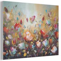 AKUSTIKBILD Blumen - Kunst - Natur - Ölgemälde Wanddeko 70x50 cm - Multicolor, Kunststoff (70/50/0.9cm) - MuchoWow