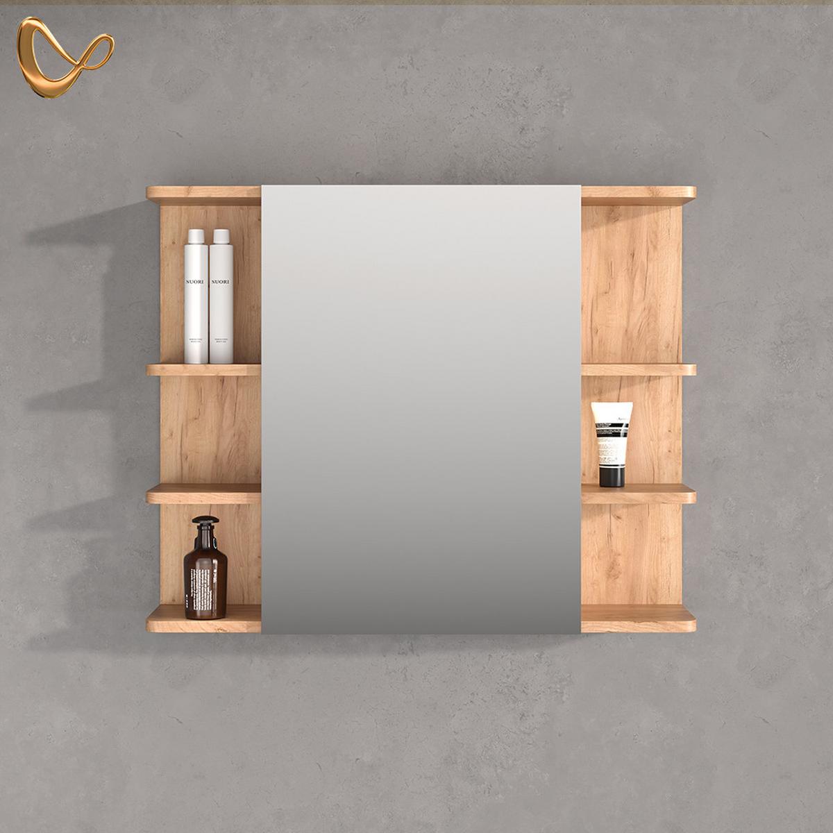 BADSPIEGELSCHRANK Fucino Eiche 79.6 x 64 cm - Eichefarben, Holzwerkstoff (79.6/64/21.2cm) - Livinity®