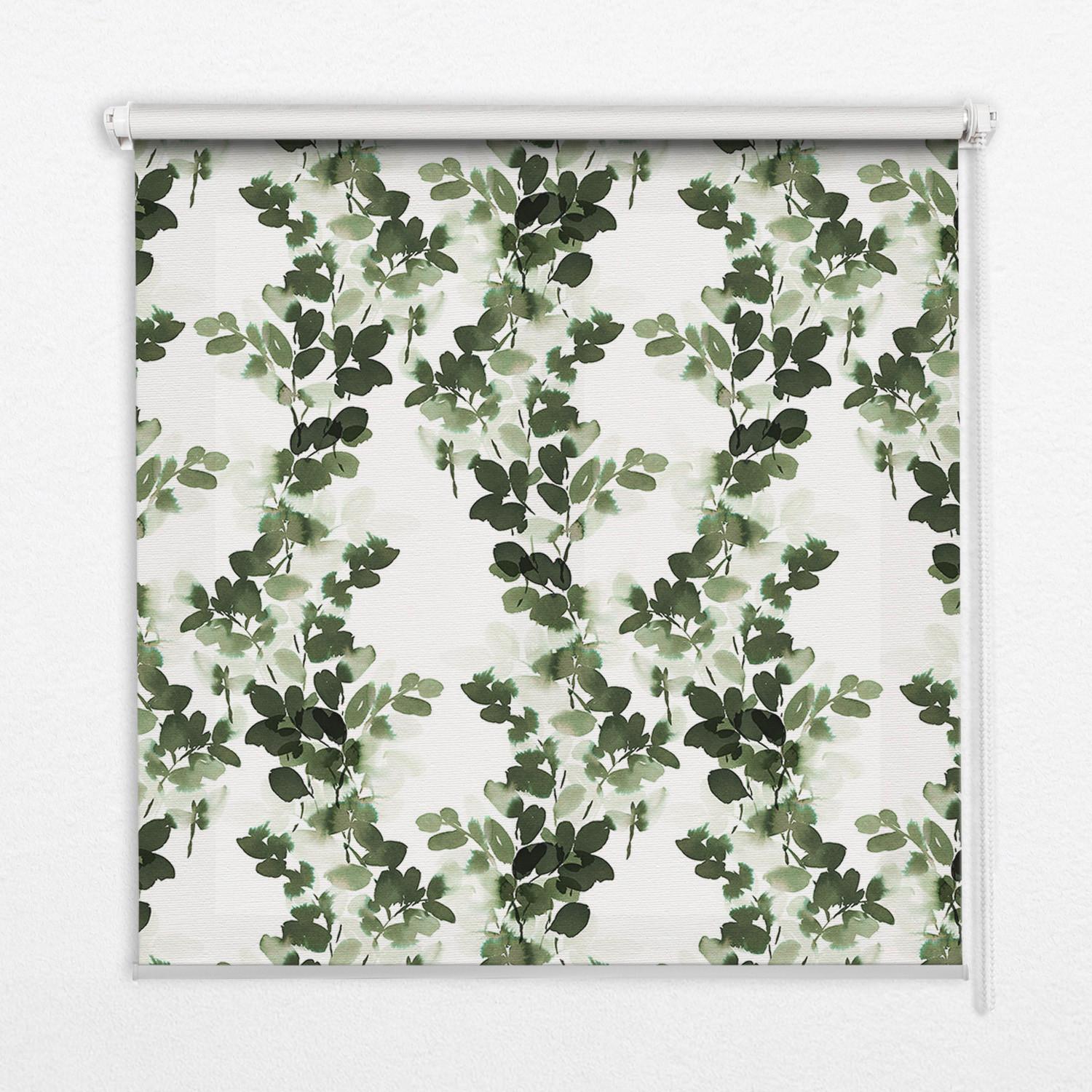 INNENROLLO - Fensterrollo - Rollo - 90x180 cm - Blätter - Grün, Kunststoff (90/180/0.5cm) - TULUP