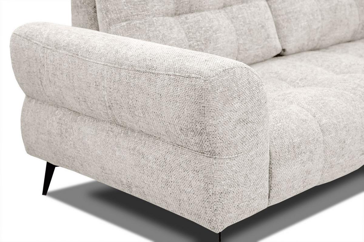 ECKSOFA SALVINI 5-Sitzer, ecru - Ecru/Schwarz, Holzwerkstoff/Textil (292/158cm) - Wozimo