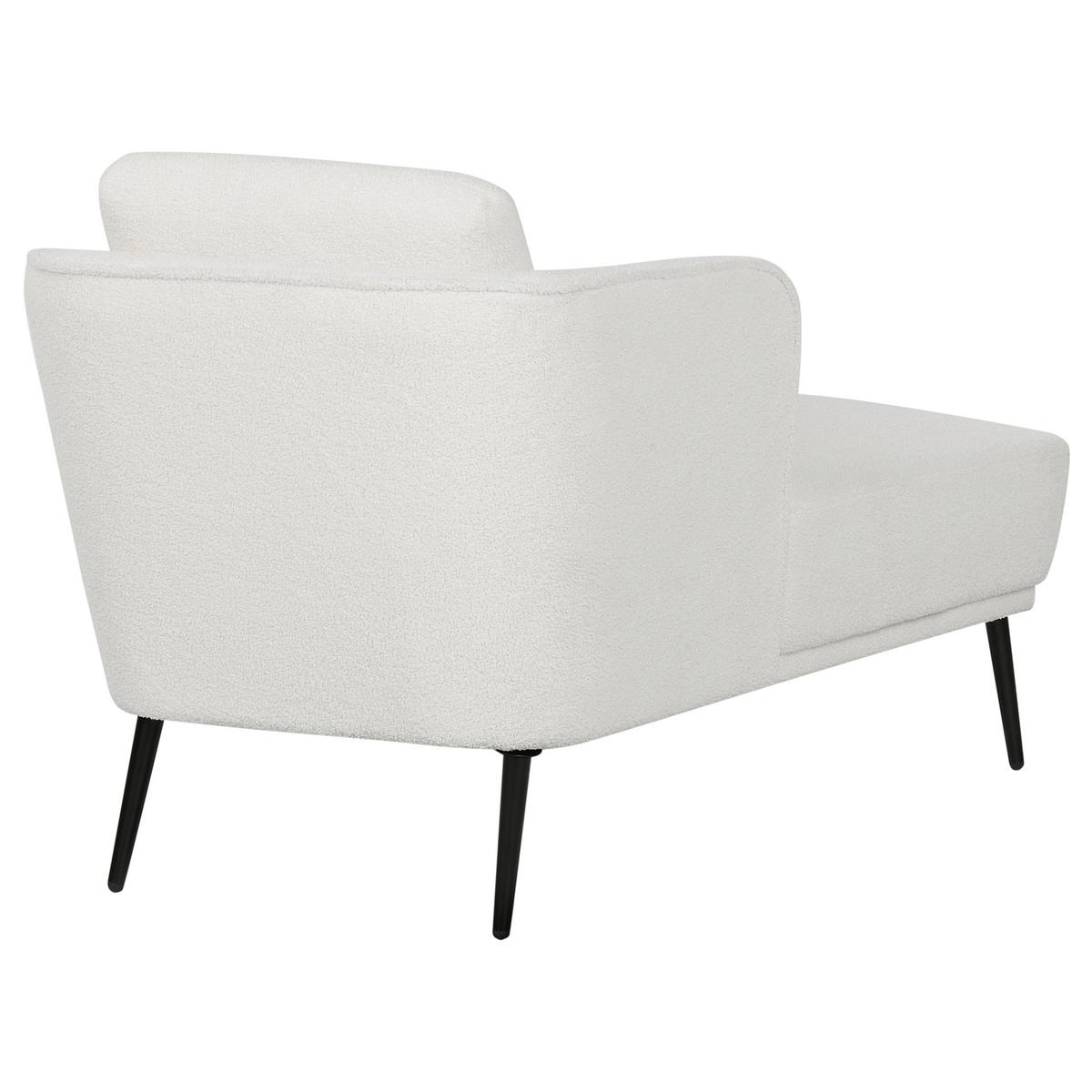CHAISELONGUE-RECHTSSEITIGE Bouclé Cremeweiß Artheze - Creme/Schwarz, Textil (148/70/64cm) - Beliani