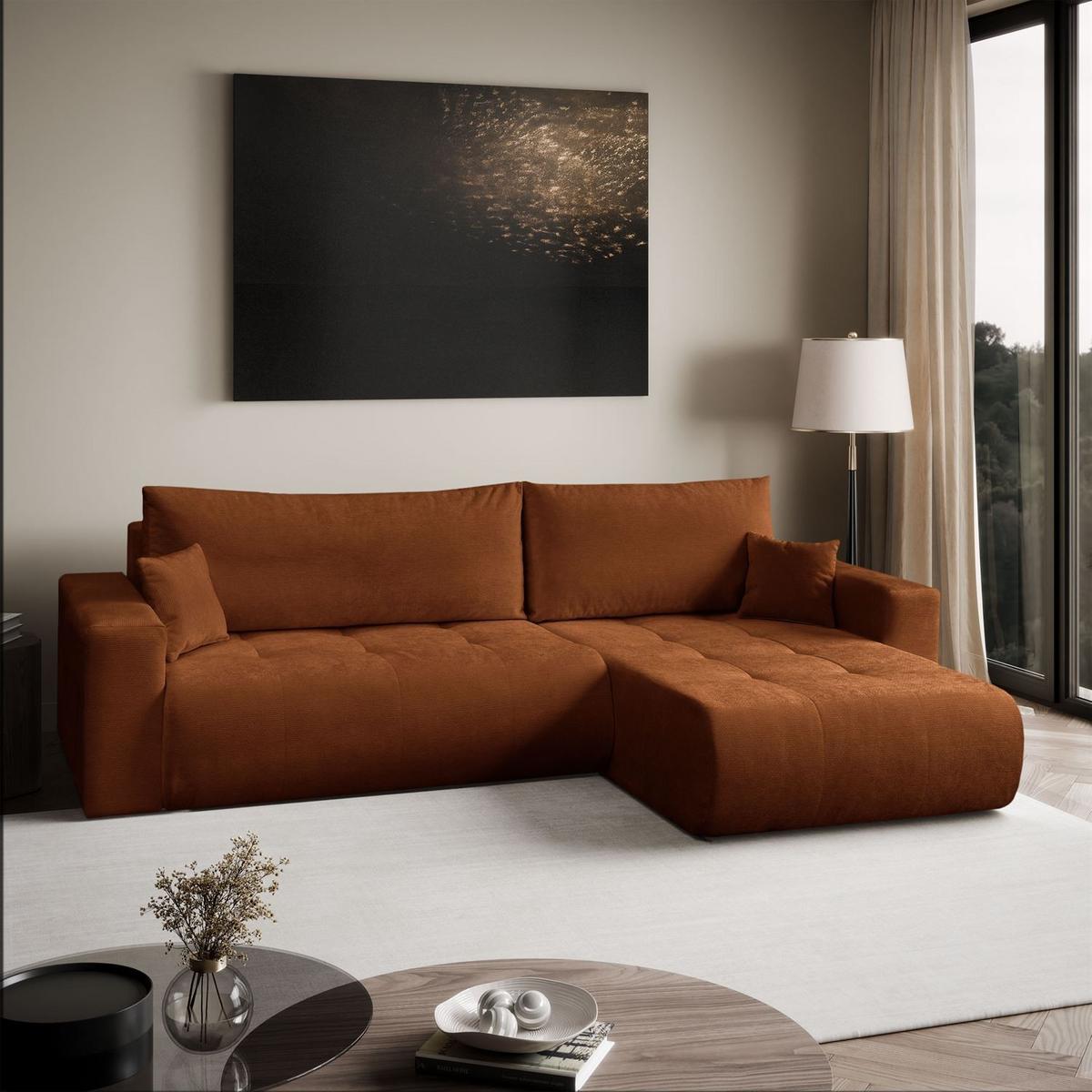 ECKSOFA CLOUD II XL mit Schlaffunktion Vibe 56 - Orange, Textil (280/152cm) - Lookway