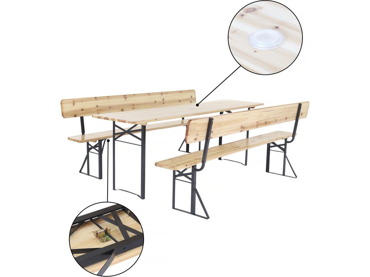 GARTEN-ESSMÖBELENSEMBLE lisbonne Braun - Hellbraun, Holz - Habitat Garten