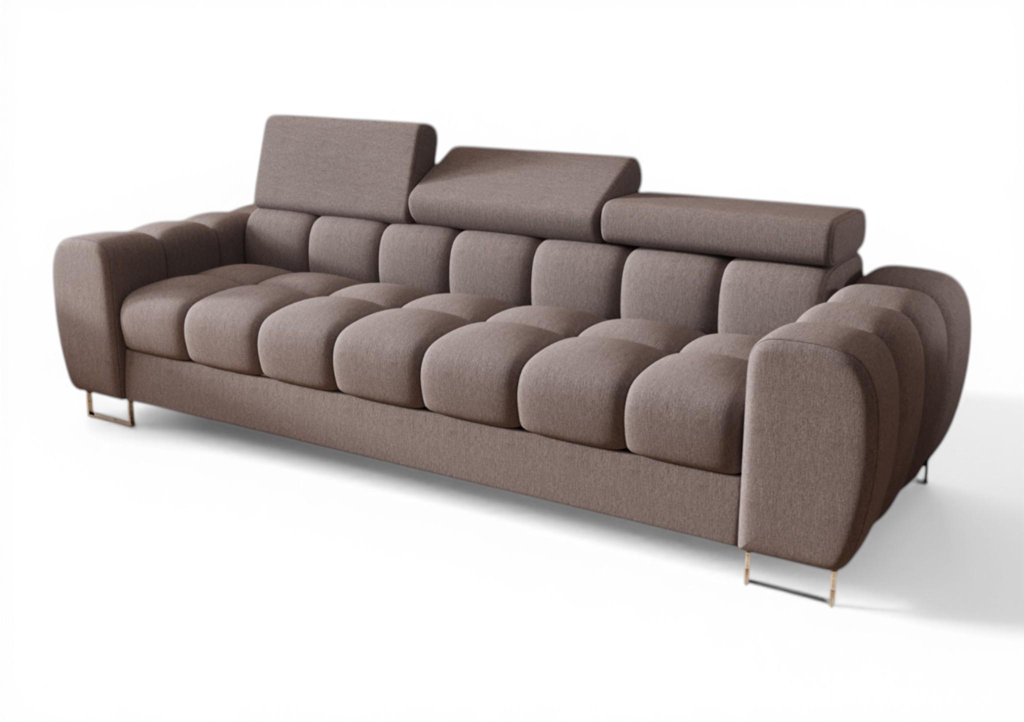 SOFA 3-sitzer Bastien In Stoff Gemma - Grau, Holzwerkstoff/Textil (265/95/97cm) - Fun Möbel