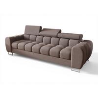 SOFA 3-sitzer Bastien In Stoff Gemma - Grau, Holzwerkstoff/Textil (265/95/97cm) - Fun Möbel