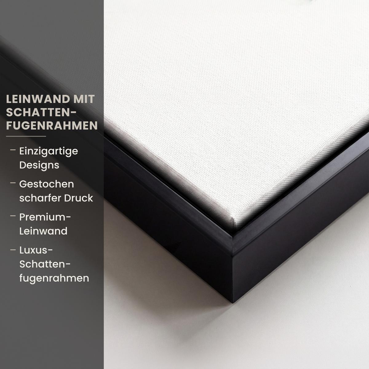 LEINWAND Bilder mit Rahmen - Marmor - Schwarz - Weiß - Gold - Luxus - Abstrakt - 100x70 - Goldfarben, Textil (100/70cm) - MuchoWow