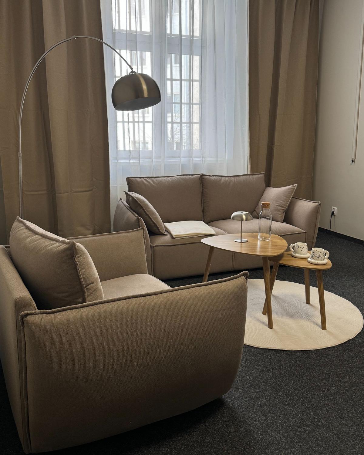 SOFA-SET 5-Sitzer Stoff Taupe Kunes - Taupe/Beige, Textil (190/82/92cm) - Beliani