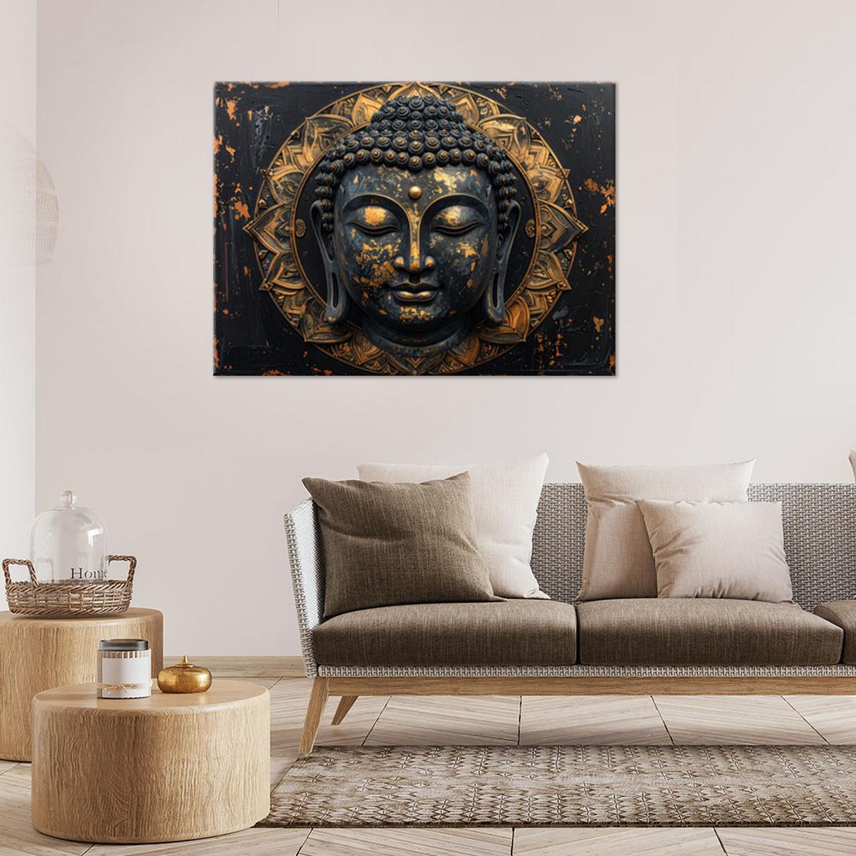 LEINWANDBILD Zen und Orientalisch 45x30cm - Goldfarben, Textil (45/30cm) - Feeby