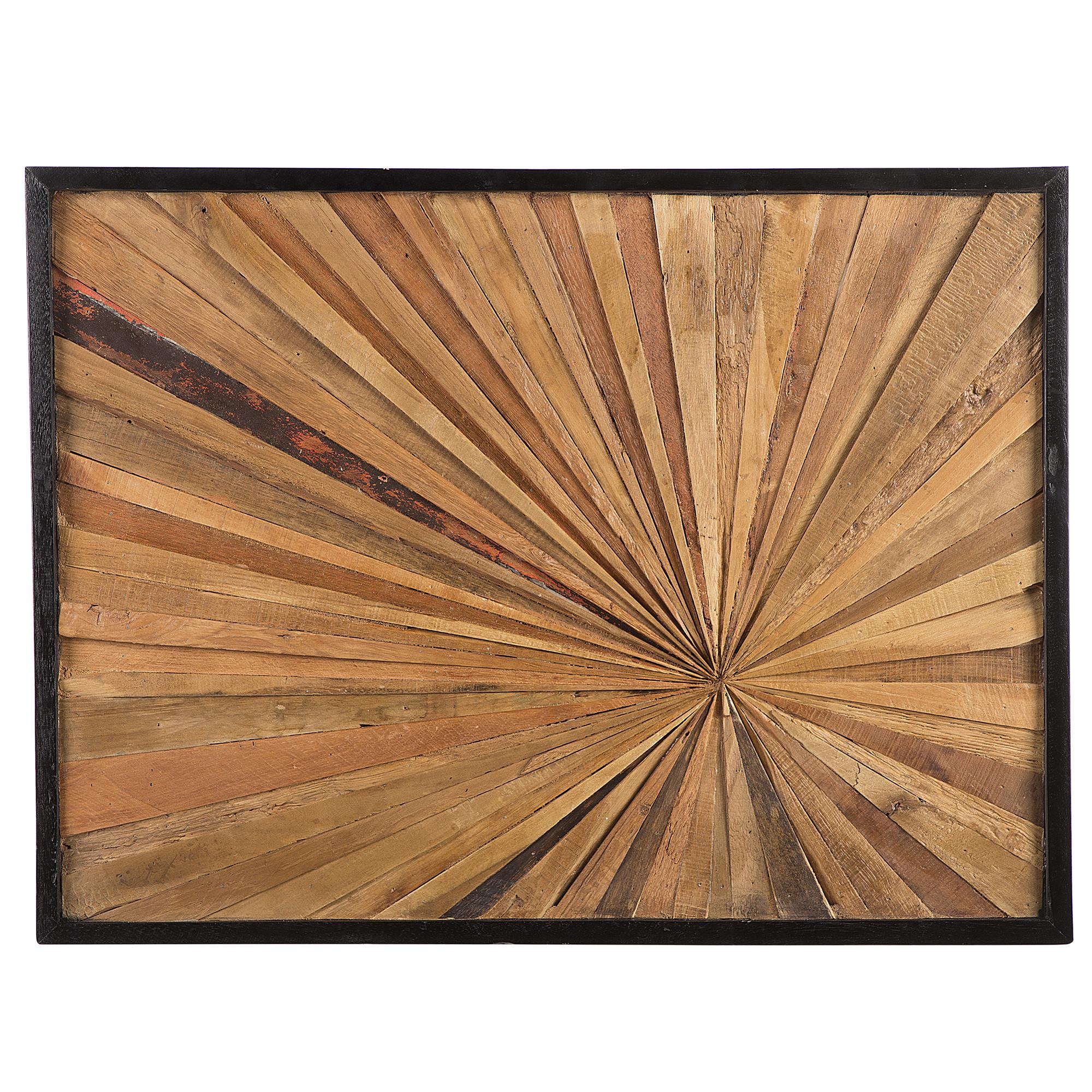WANDDEKORATION Teakholz heller holzfarbton Merida - Hellbraun, Holz (80/60/4cm) - Beliani