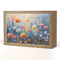 TISCHLEUCHTE Blumen - Natur - Aquarell - Kunst 30x20 cm - Altrosa, Holzwerkstoff (8/30/20cm) - OnlyWow