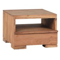 NACHTTISCH Massivholz Schublade Ablage Landhausstil MUMBAI, Akazie 40x40x30 cm - Akaziefarben, Holz (40/30/40cm) - KADIMA DESIGN