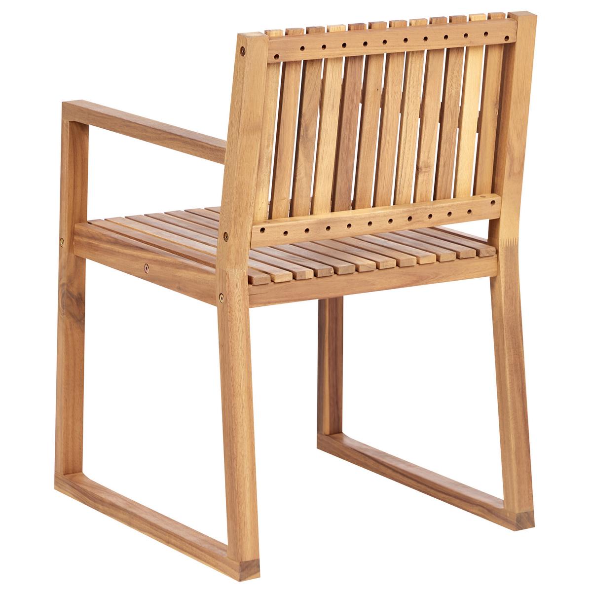 GARTENSTUHL 2er-Set Hellbraun/Hellgrau Sassari Premium - Hellbraun/Grau, Holz (54/80/59cm) - Beliani