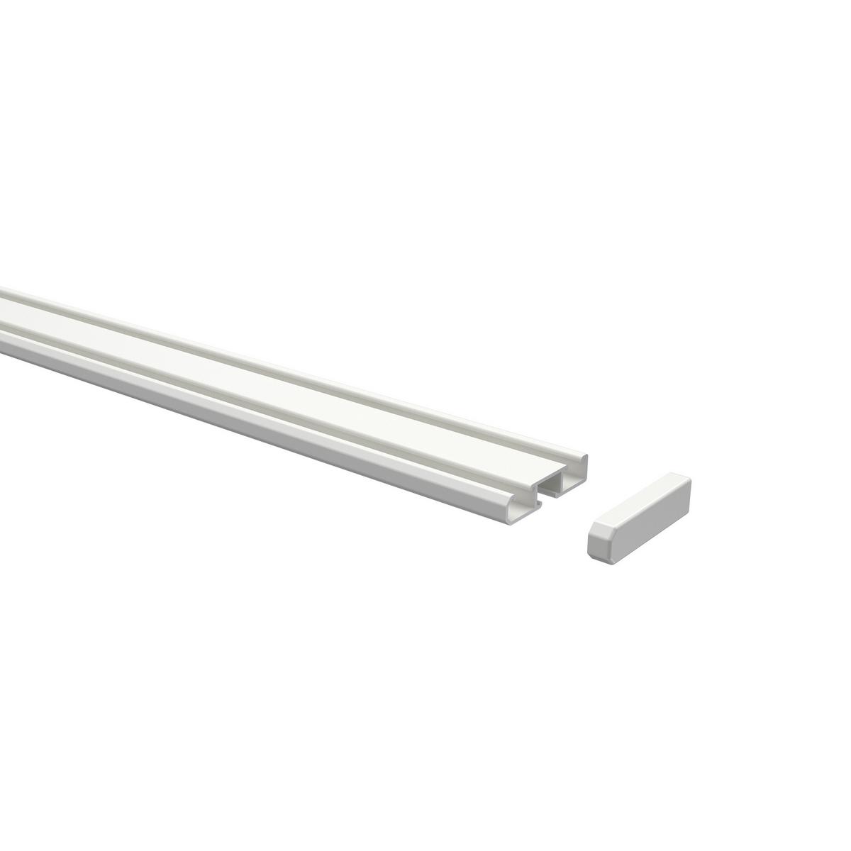 GARDINENSCHIENE Slimline 140 cm, 1-/2-läufig Weiß - Weiß, Metall (4/1.1/140cm) - INTERDECO
