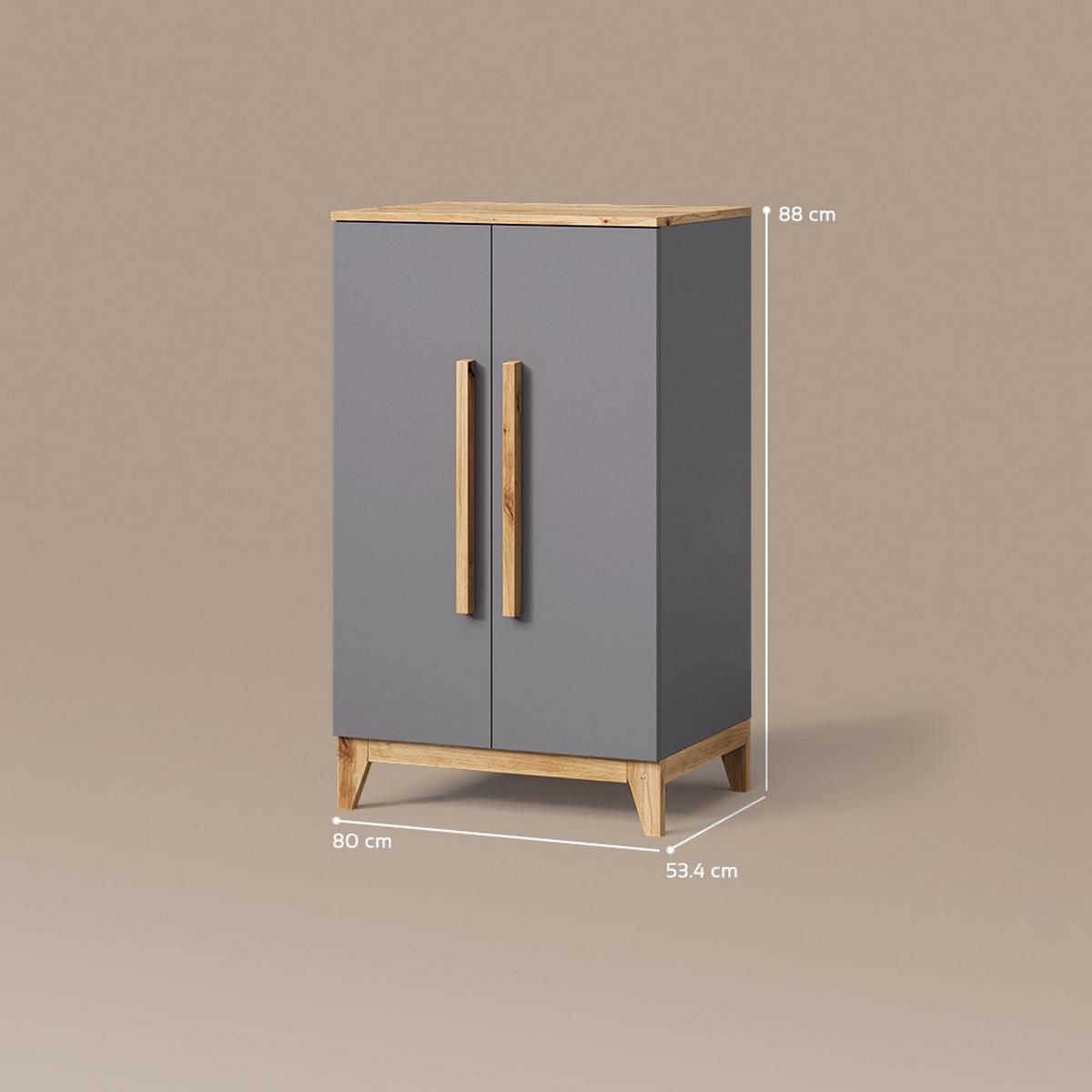 KINDERKLEIDERSCHRANK Mailo Grau/Artisan 70 x 120 cm XL mit 4 Schubladen - Eiche Artisan/Grau, Holzwerkstoff (70/120/53.4cm) - Livinity®