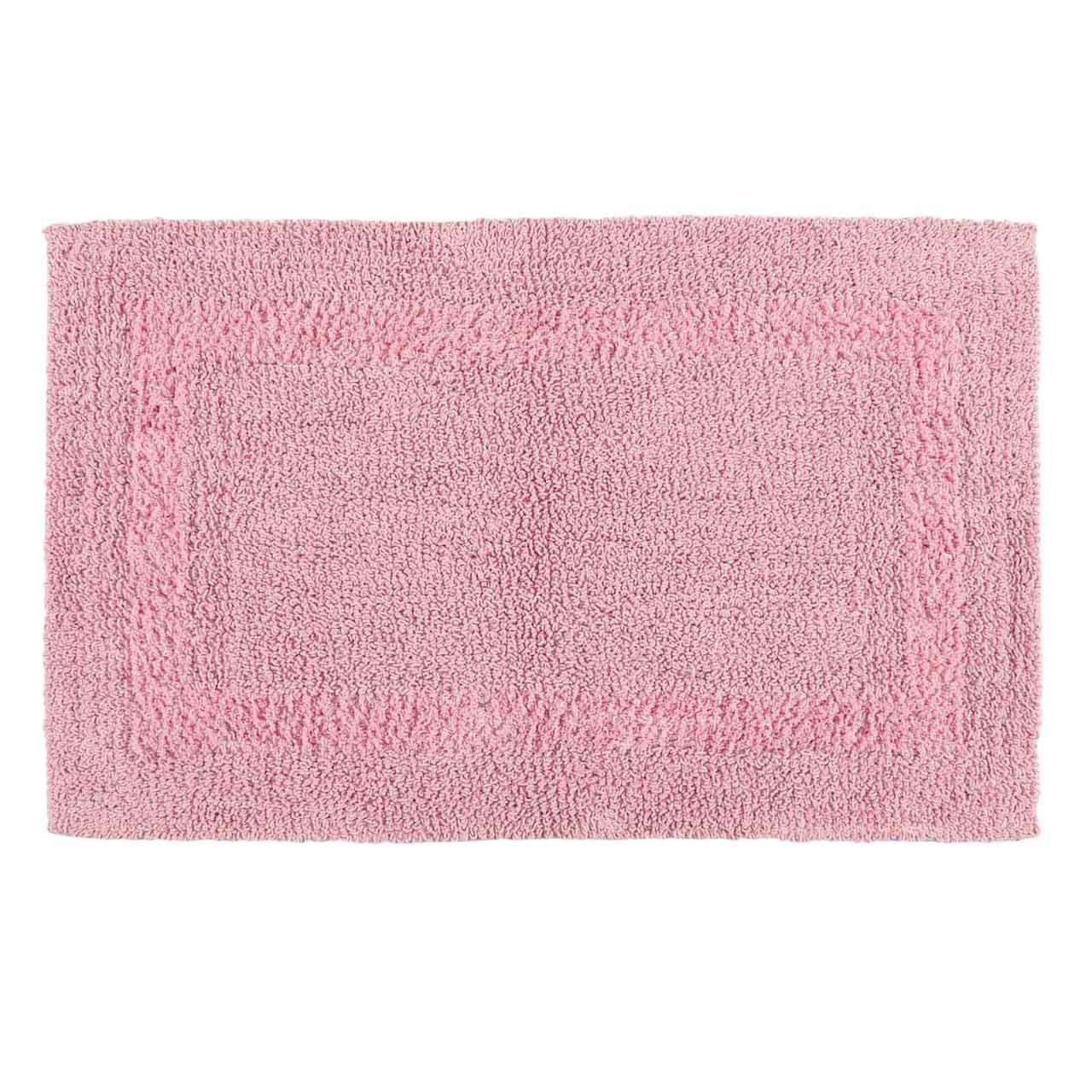 BADEMATTE 50/80 cm, 100% Baumwolle, wendbar - Rosa, Textil (50/80cm) - Homescapes