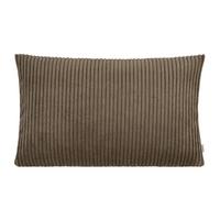 KISSENHÜLLE HYggelig No.2 Block Cord-Samt umbra-braun 50/30 cm - Braun, Textil (30/50cm) - beties Heimtextil