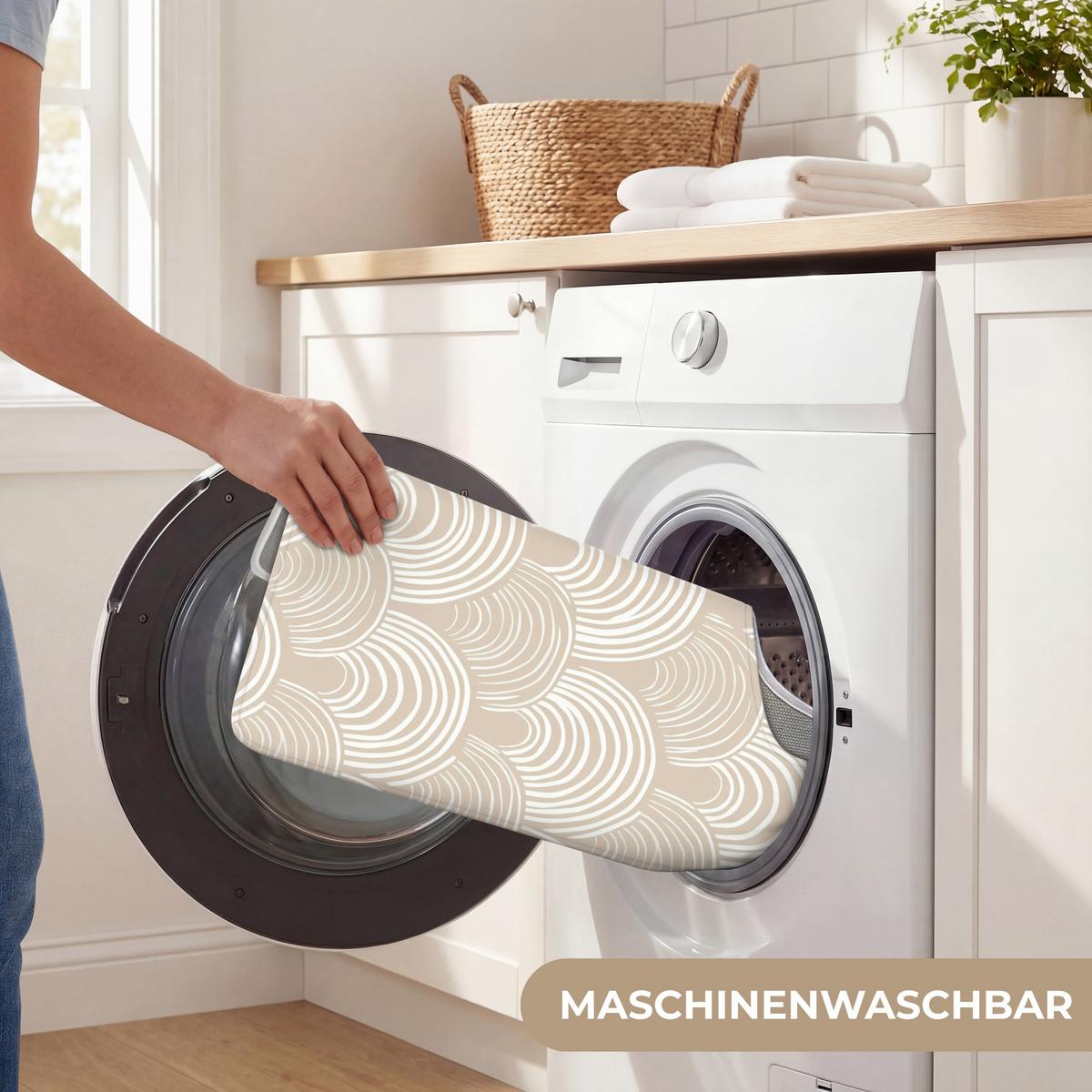 WC-VORLEGER Wellen - Textur - Beige Toilettenvorleger 55x60 cm - Kaschmir, Textil (55/1cm) - OnlyWow
