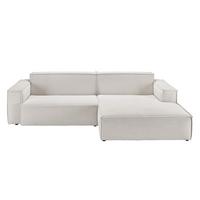 ECKSOFA SAMU Silber Cord - Silberfarben/Schwarz, Textil (276/168cm) - KAWOLA