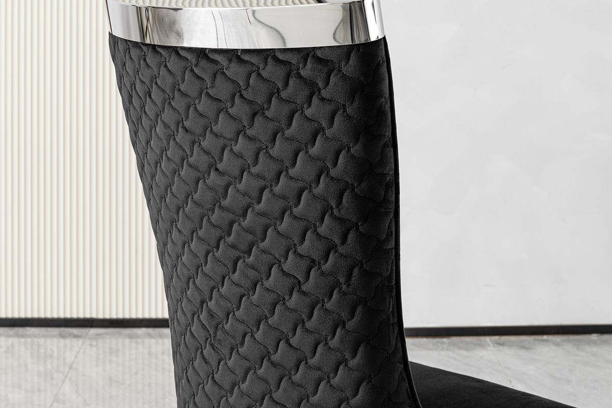 ESSZIMMERSTUHL SELENA Schwarz Velvet (1er-Set) - Schwarz, Textil (54/109/64cm) - KAWOLA