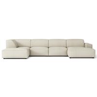 WOHNLANDSCHAFT Sellmo 366 cm - Creme/Schwarz, Kunststoff/Textil (370/70/184cm) - Selsey