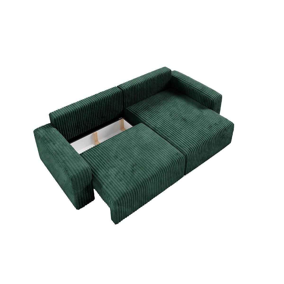 ECKSOFA Angela 3 Sitzplätze Tannengrün - Grün, Holz (252/149cm) - Petits-meubles