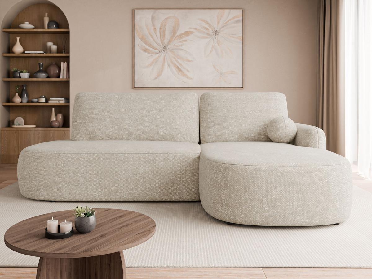 ECKSOFA Loridu O Premium, Seite: Rechts - Beige/Schwarz, Holz/Kunststoff (174/274cm) - MIRJAN24