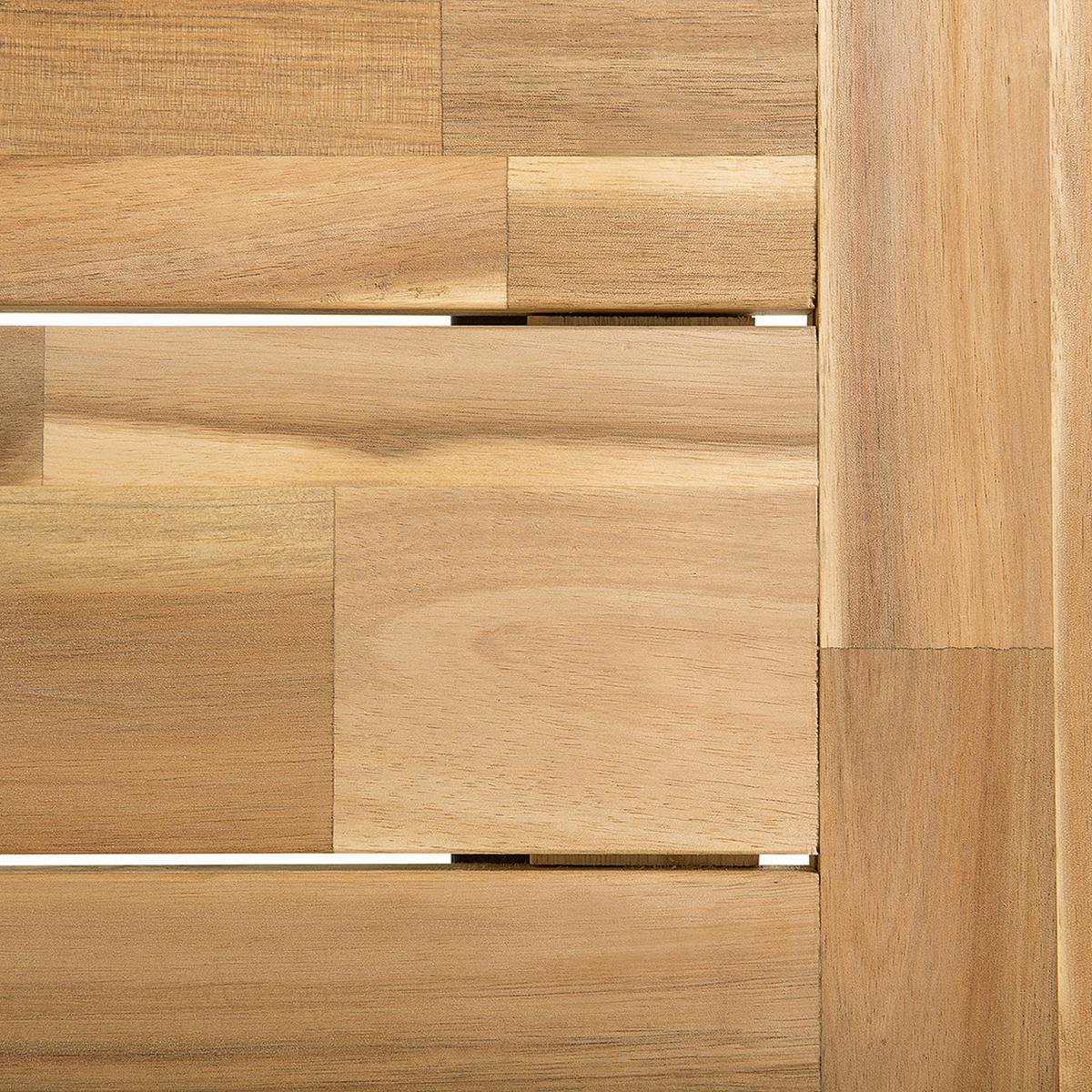 ESSTISCH Akazienholz weiß/hellbraun Scania - Hellbraun/Weiß, Holz (170/80/74cm) - Beliani
