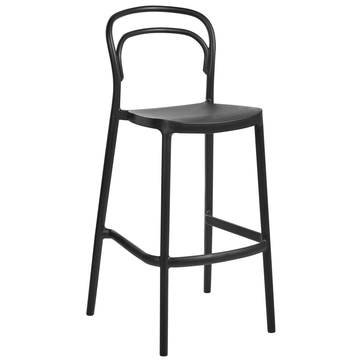 GARTEN-BARHOCKER 2er-Set Schwarz Porano - Schwarz, Kunststoff (48/106/48cm) - Beliani