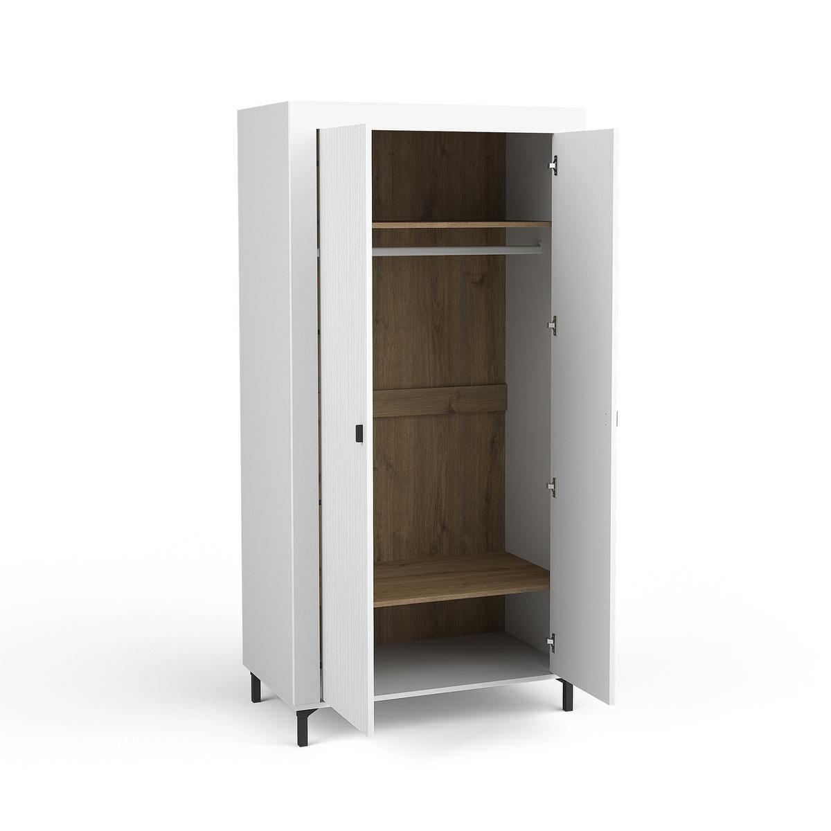 DREHTÜRENSCHRANK Monta mit 2 Türen, Weiß - Weiß, Holzwerkstoff (97/194/56cm) - Beautysofa