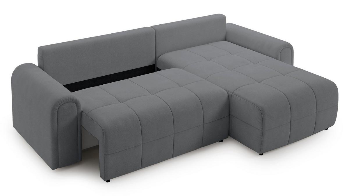ECKSOFA Simolla Grau rechts - Schwarz/Grau, Kunststoff/Textil (180/268cm) - Selsey