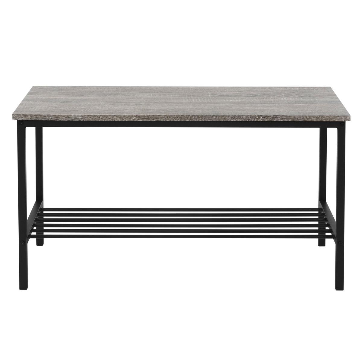 ESSTISCH SET 4-teilig Eiche Grau - Schwarz/Grau, Holzwerkstoff (70/86.5/110cm) - ML-DESIGN
