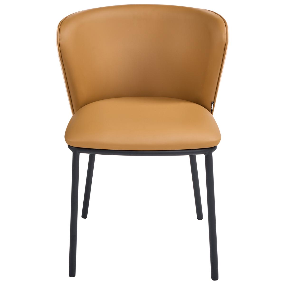 ESSZIMMERSTUHL 2er-Set Kunstleder Braun Hoskin - Braun, Kunststoff (53/75/56cm) - Beliani