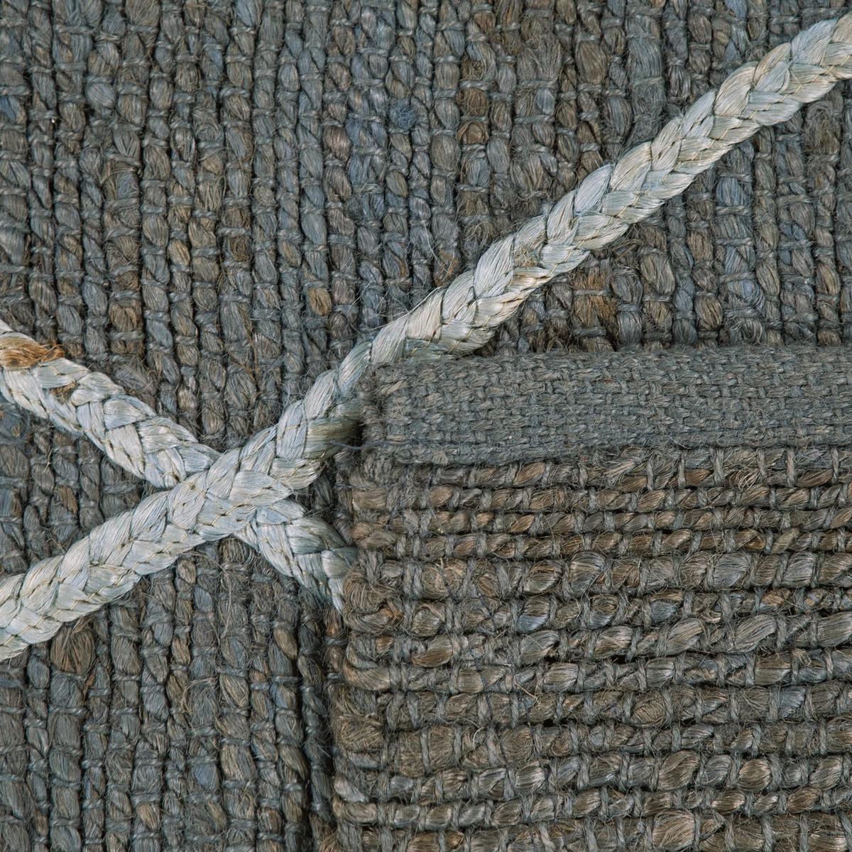 JUTETEPPICH handgewebt wendbar, mit Rautenmuster, Anthrazit, 60 x 100 cm - Anthrazit, Textil (100/60cm) - KADIMA DESIGN