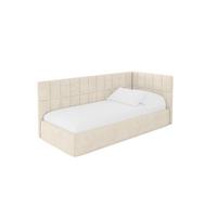 EINZELLBETT Jugendbett mit Bettkasten, Links - TULY 90x200 Beige - Beige, Holzwerkstoff/Textil (90/200cm) - ALTDECOR