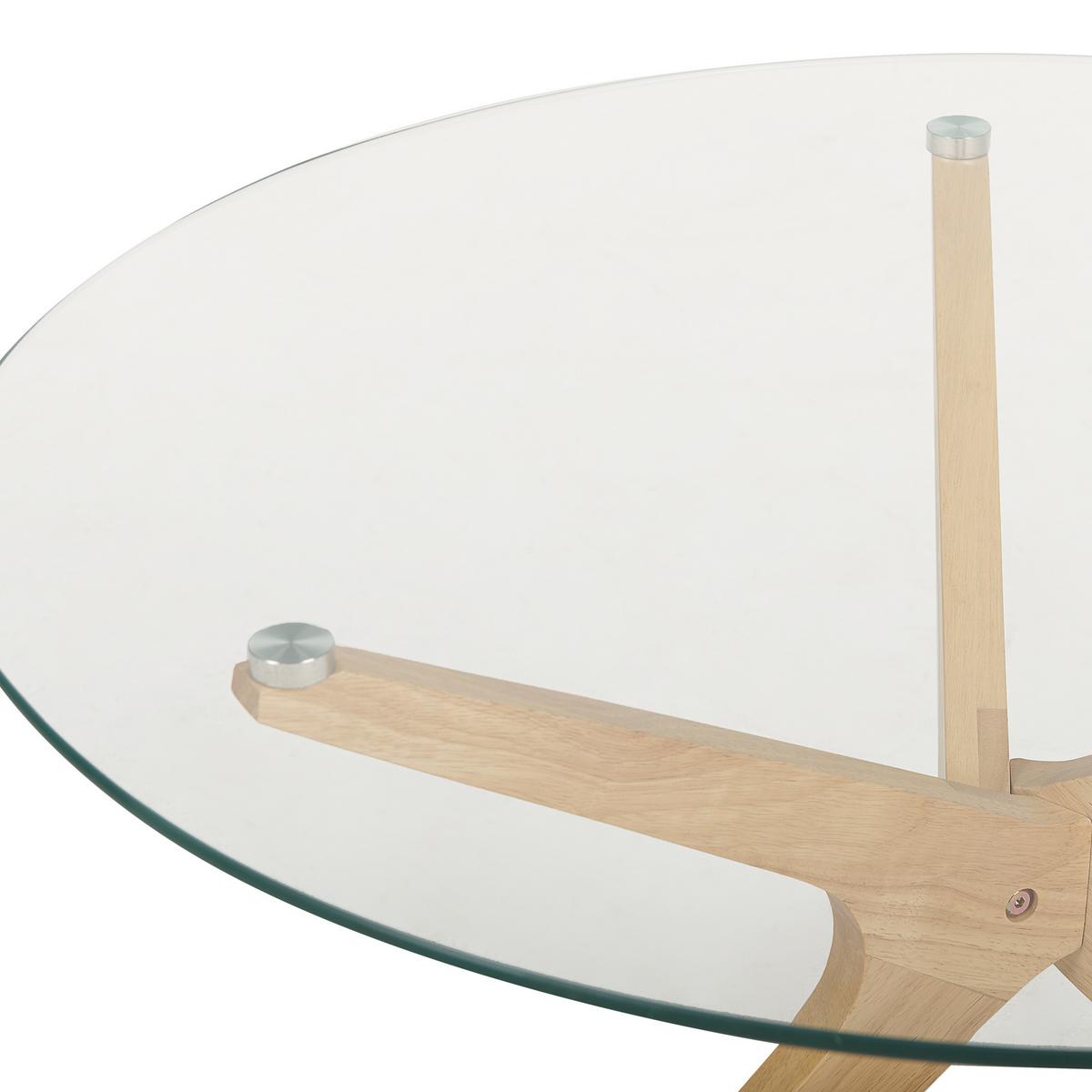 COUCHTISCH Glas transparent/hellbraun 80 cm Valley - Hellbraun/Transparent, Glas (80/80/46cm) - Beliani