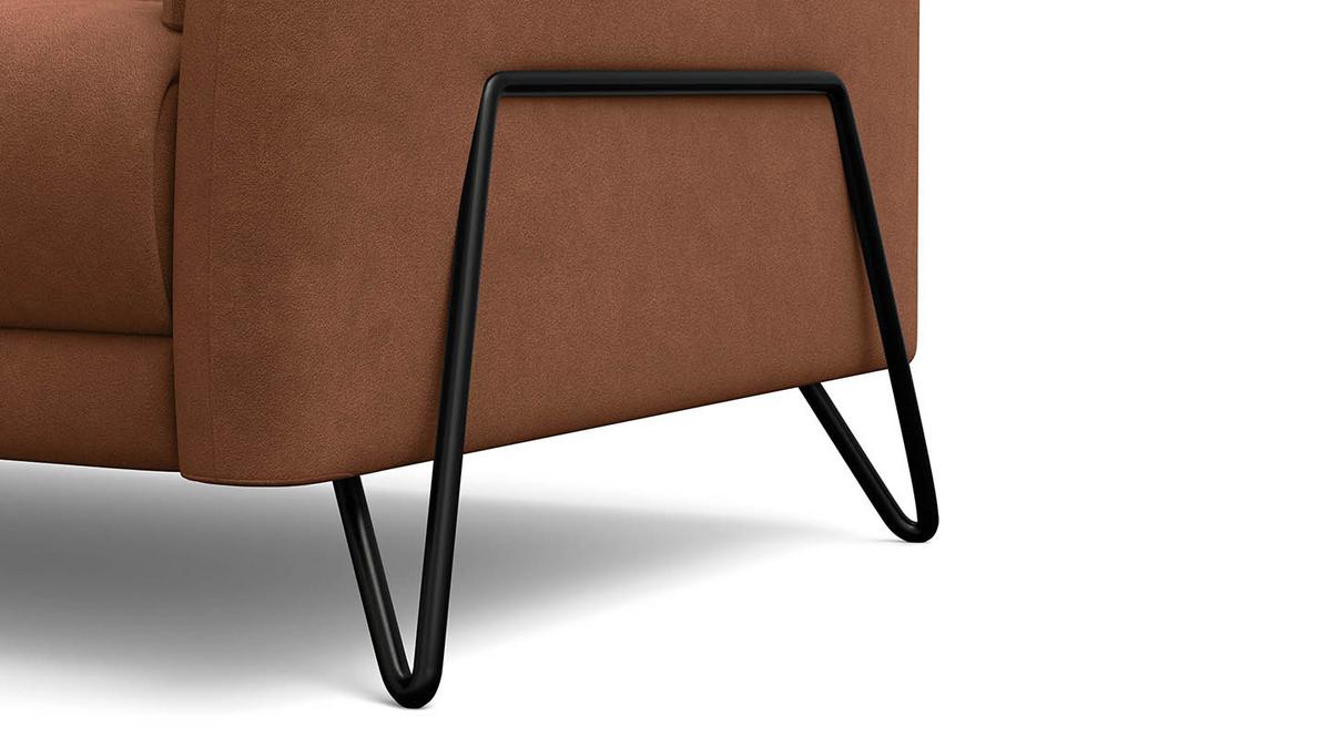 SOFA RODEN 3-Sitzer, braun, Veloursstoff - Braun, Holz/Textil (194/82/103cm) - Wozimo