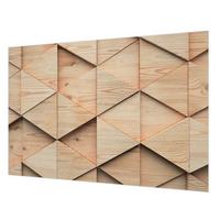 FOTOTAPETE 152x104 cm - Holzmosaik - Beige, Textil (152/104cm) - Wallfluent