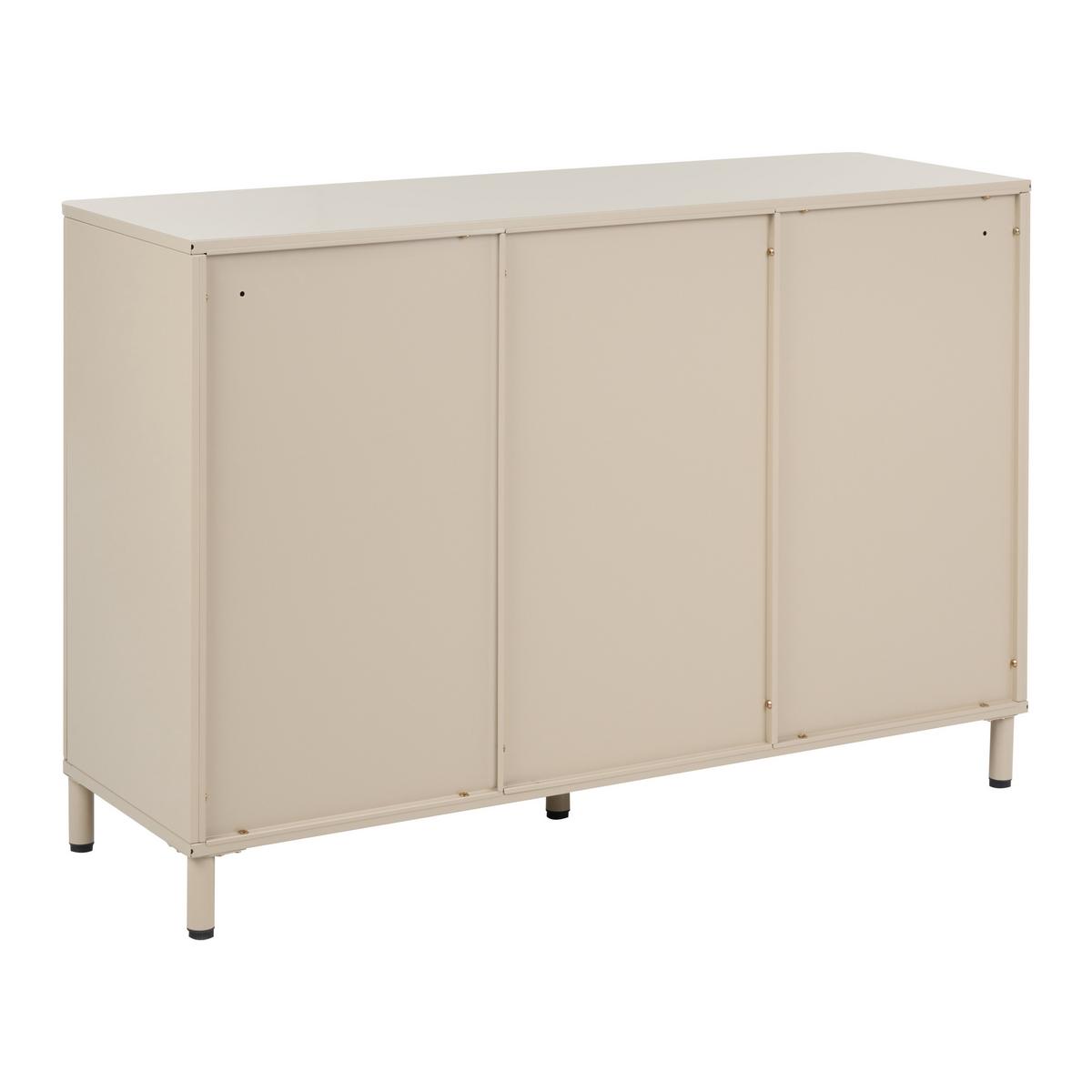 SIDEBOARD mit Schubladen Metall Beige Ombura - Beige, Metall (120/80/40cm) - Beliani