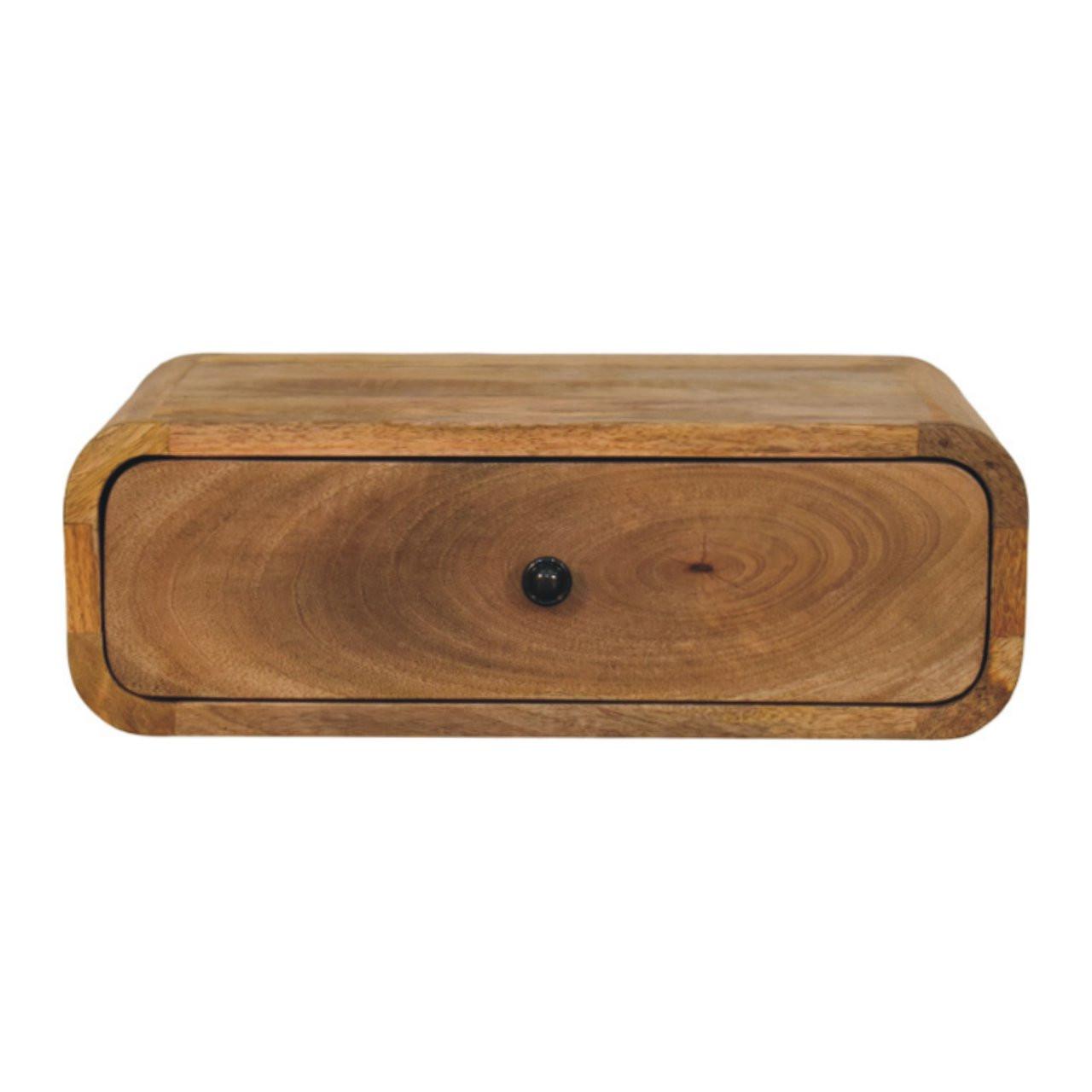 NACHTKASTEN Avora Wandmontiert Eichenoptik, 1 Schublade, Beige - Beige/Messingfarben, Holz/Metall (45/15/32cm) - Artisan Furniture