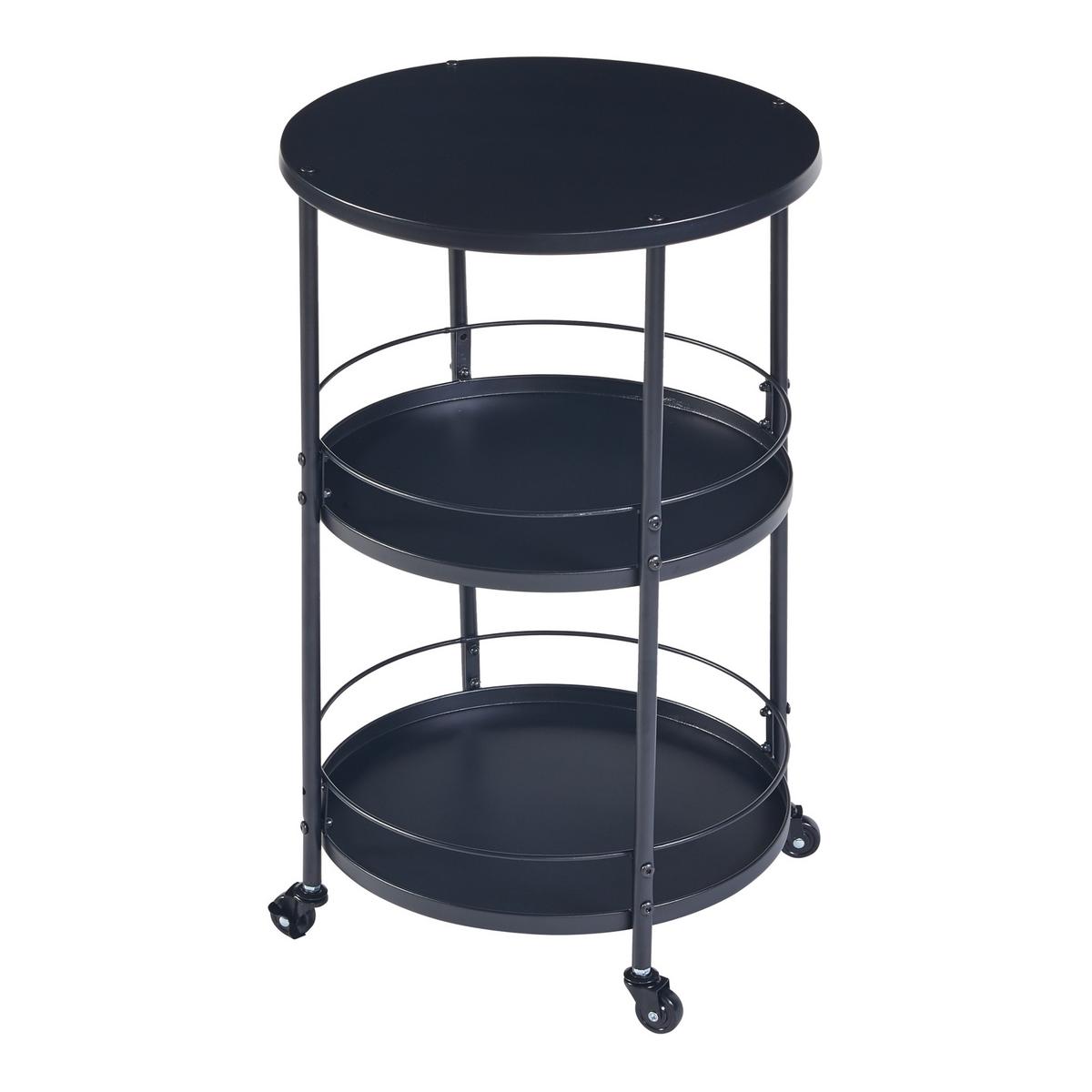 SERVIERWAGEN Munkedal - Schwarz, Metall (45/75/45cm) - [en.casa]