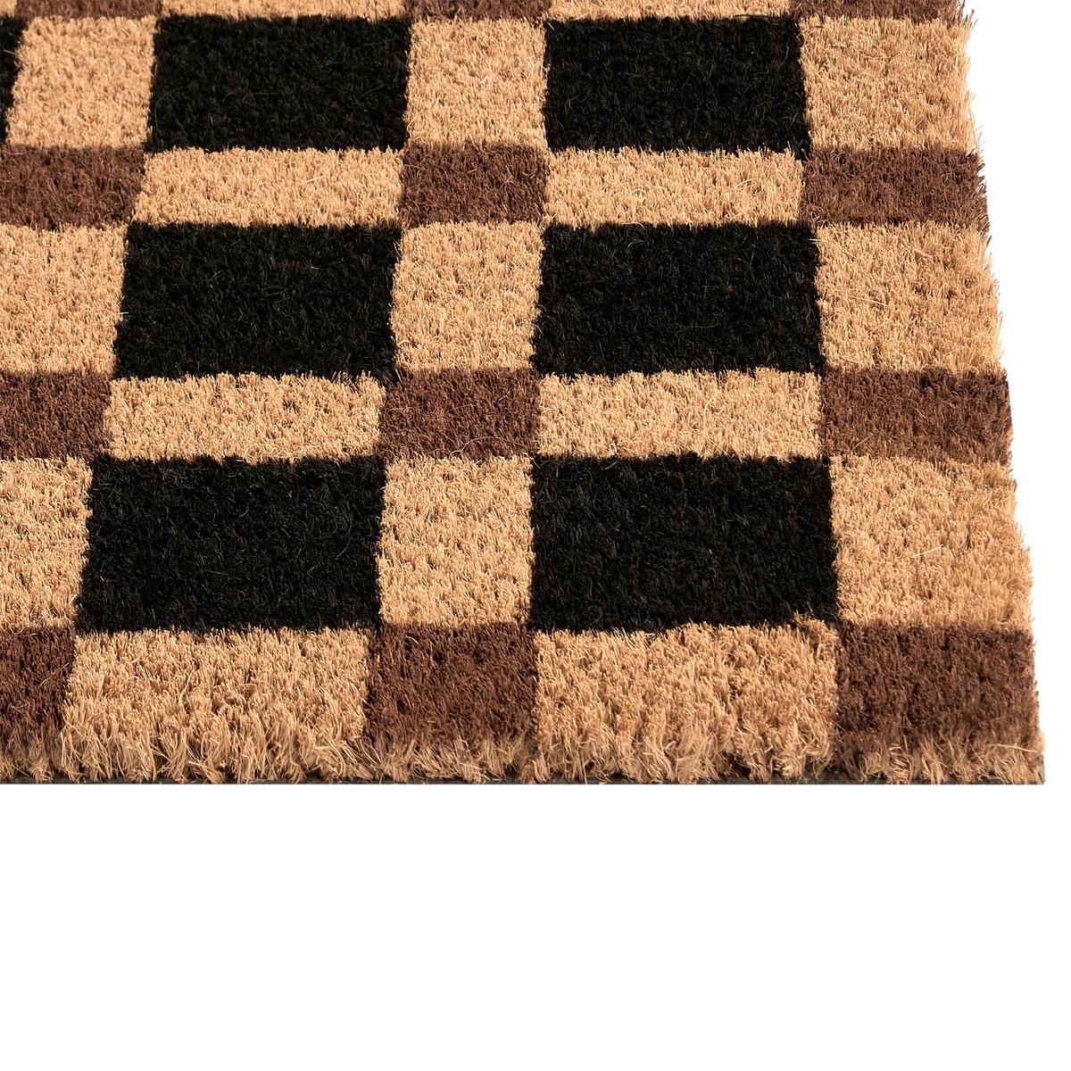 FUSSMATTE Beige/Schwarz 40/60 cm Kokosfasern Villasis - Beige, Textil (40/60cm) - Beliani