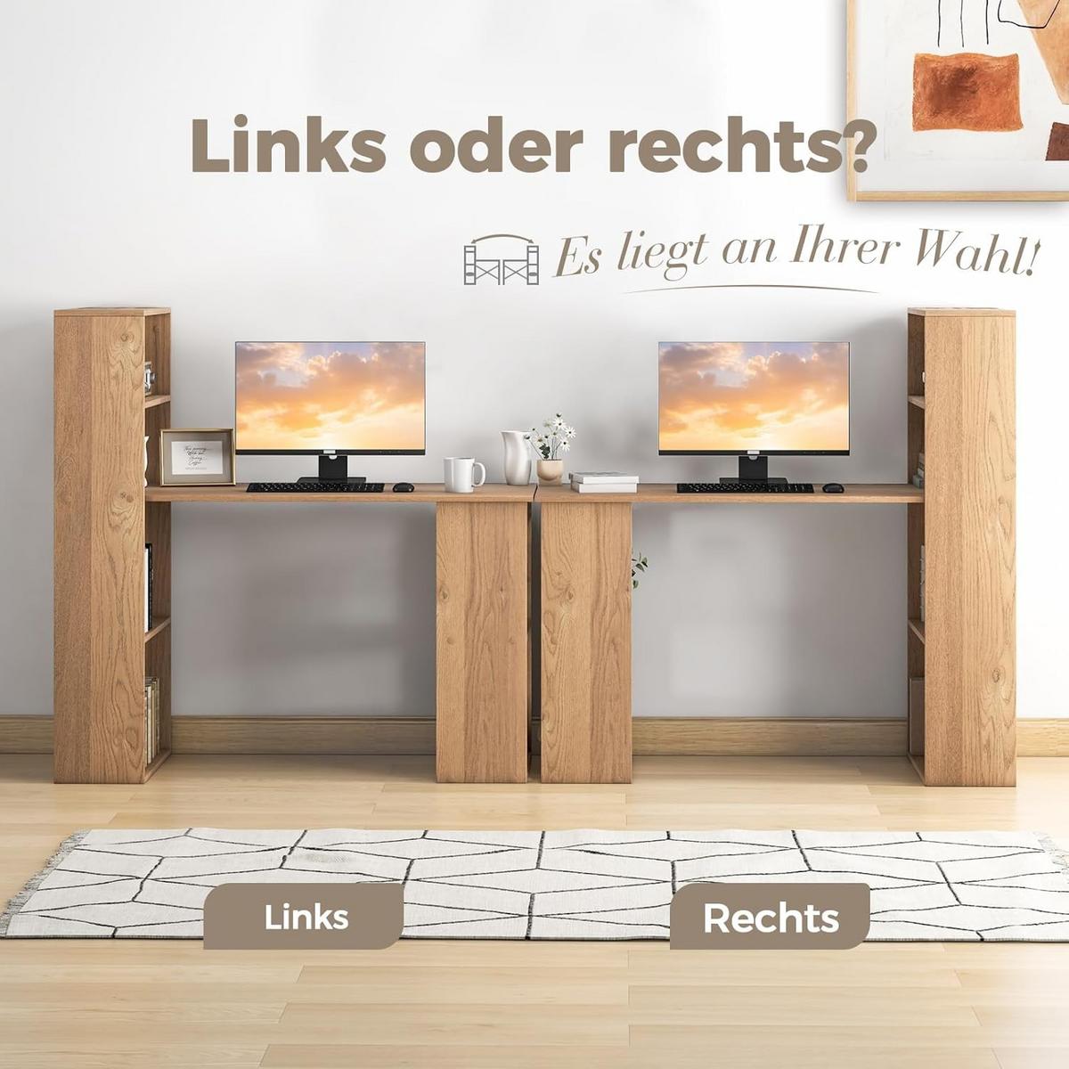 SCHREIBTISCH 120cm Holz - Rot, Holz (52/122/120cm) - COSTWAY