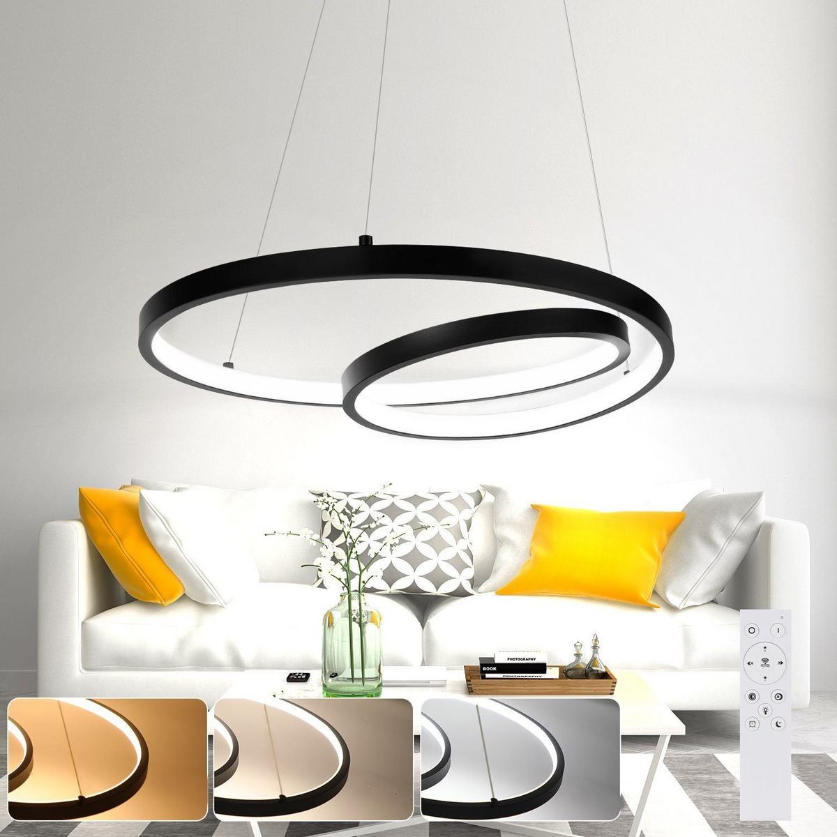 PENDELLEUCHTE Flair 40/40/150 cm - Schwarz, Metall (40/40/150cm) - Nettlife