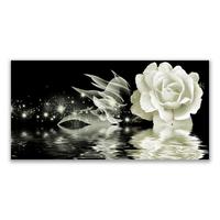 LEINWANDBILD 100x50 cm Magische Rosenblume - Schwarz, Textil (100/4cm) - TULUP