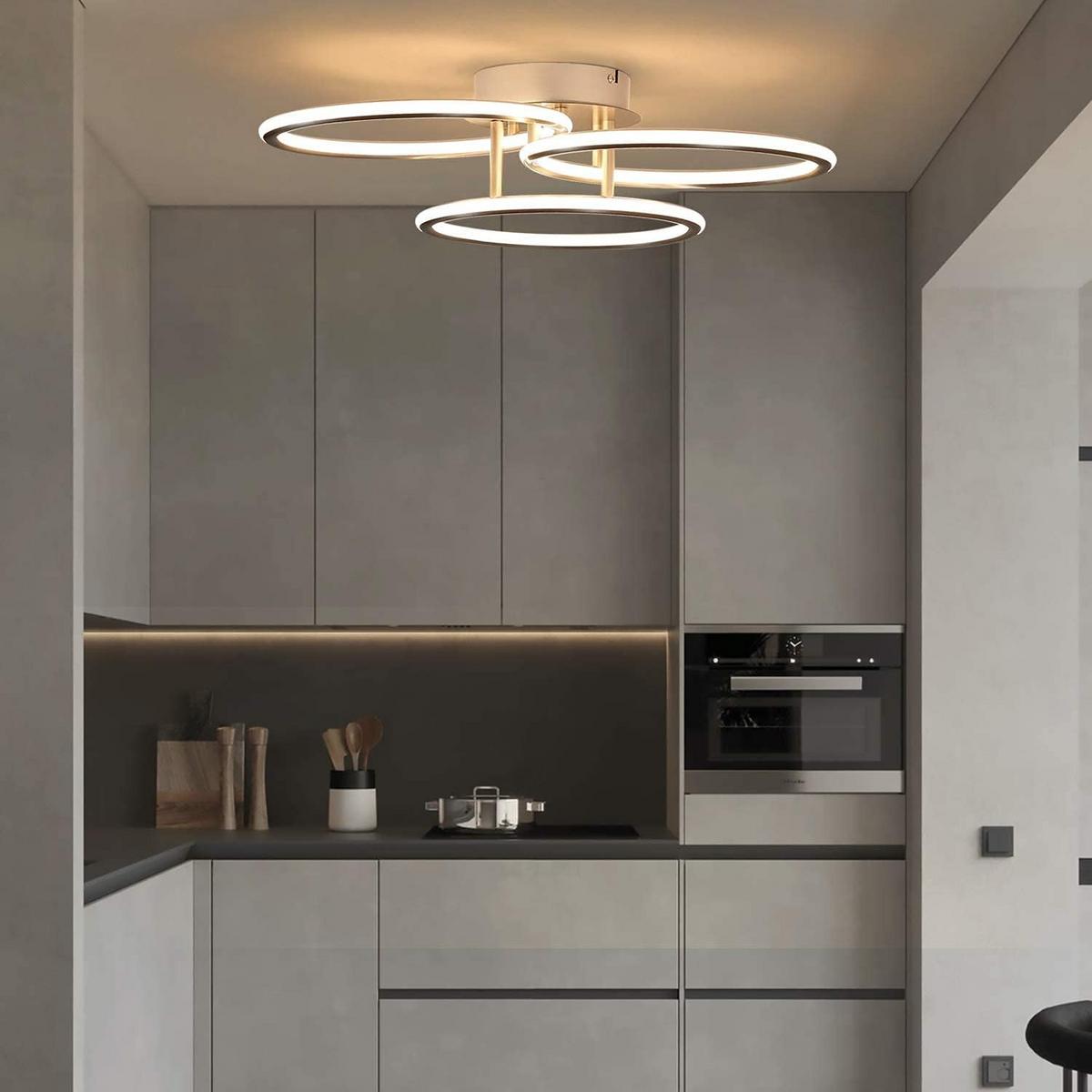LED-DECKENLEUCHTE Luster 35/44.5/12cm - Silberfarben, Metall (44.5/35/12cm) - Nettlife